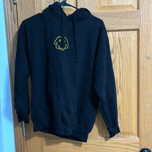 Drippy smile hoodie, Zuni, Black/yellow